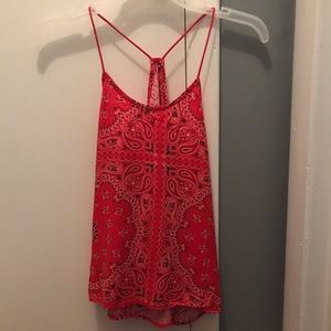 Red bandana style tank top